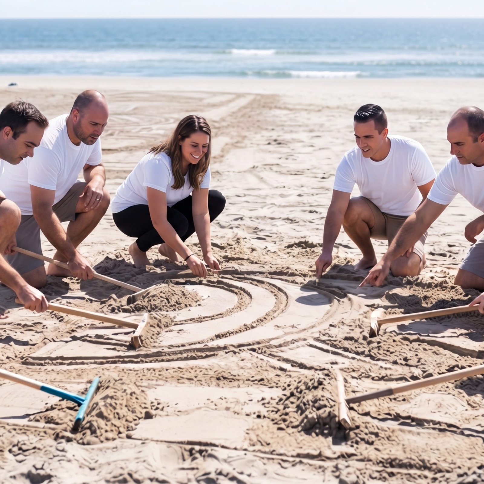 Giant Beach Art Team building activity